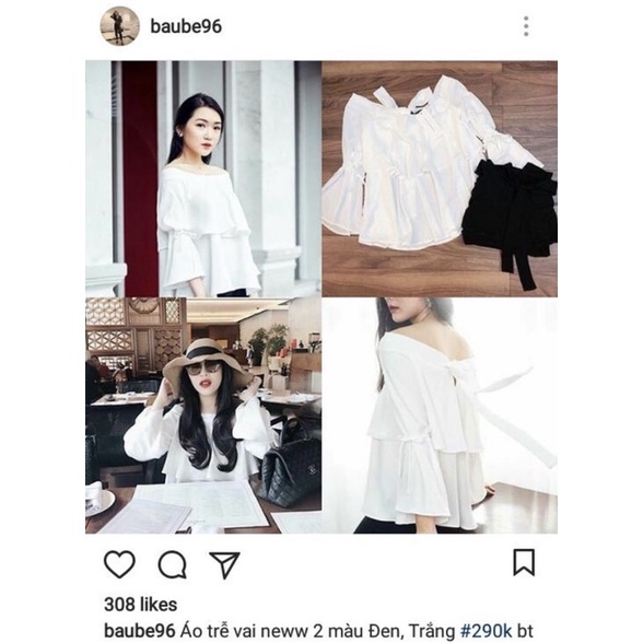 thanh lý áo trễ vai shop kim anh nguyễn 290-> 90k new 99%