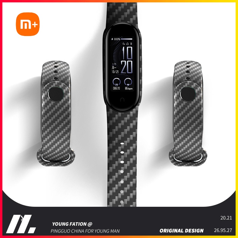 Dây Đeo Thay Thế Bằng Sợi Cacbon Cho Đồng Hồ Thông Minh Xiaomi Mi Band 3/4/5/6/7 Miband6 5 7 Mi Band 3 4 7 6 5