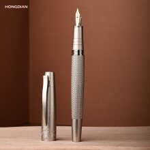 Bút Máy Hongdian 6013s Thân Bạc Iridium EF/F/Bent Kèm Kẹp Dùng Làm Quà Tặng Văn Phòng