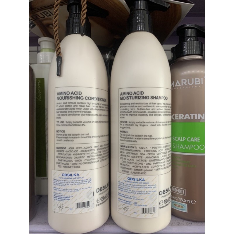 Bộ Gội Xả Hấp OBSILKA SIêu Dưỡng Chất Cho Tóc 750ML X 2-