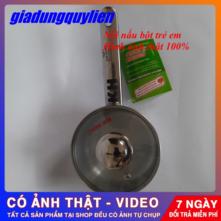 Nồi nấu bột , nấu cháo inox cho bé , đáy 2 lớp cao cấp [Hình Thật 100%]