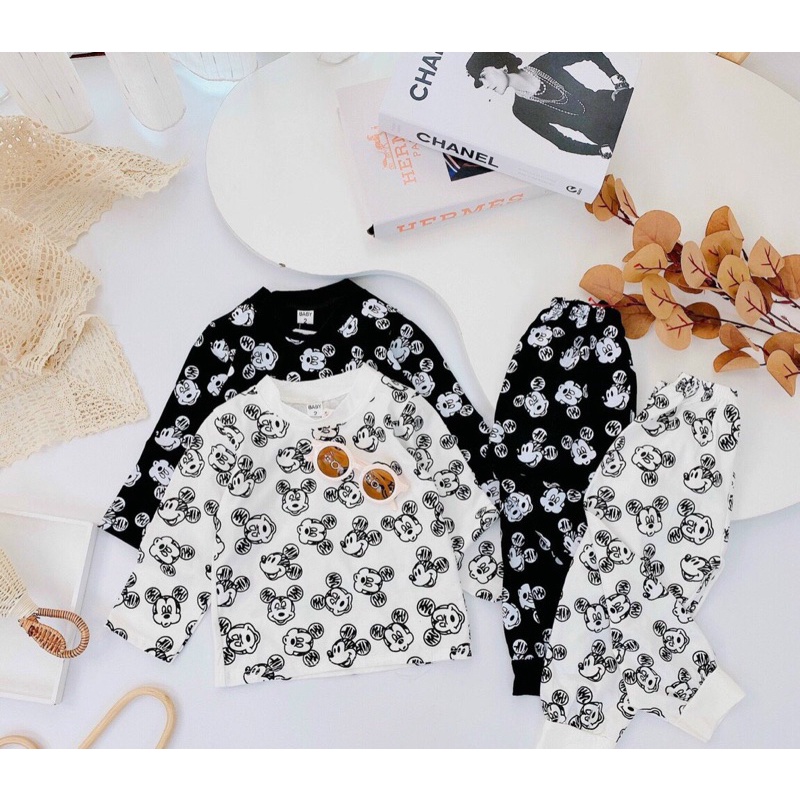 Set bộ micky đen trắng bé trai
