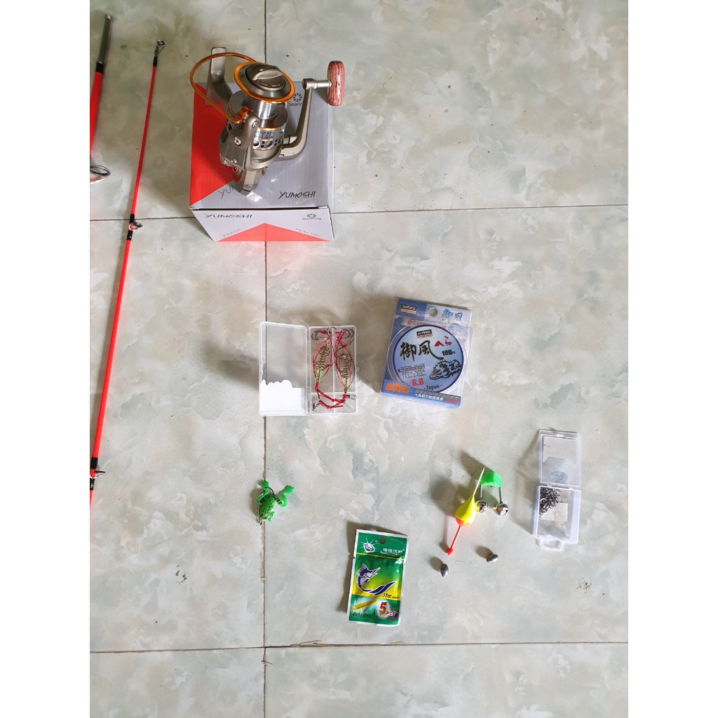 Bộ cần đặc shimano bạo lực kèm máy yumoshi lc
