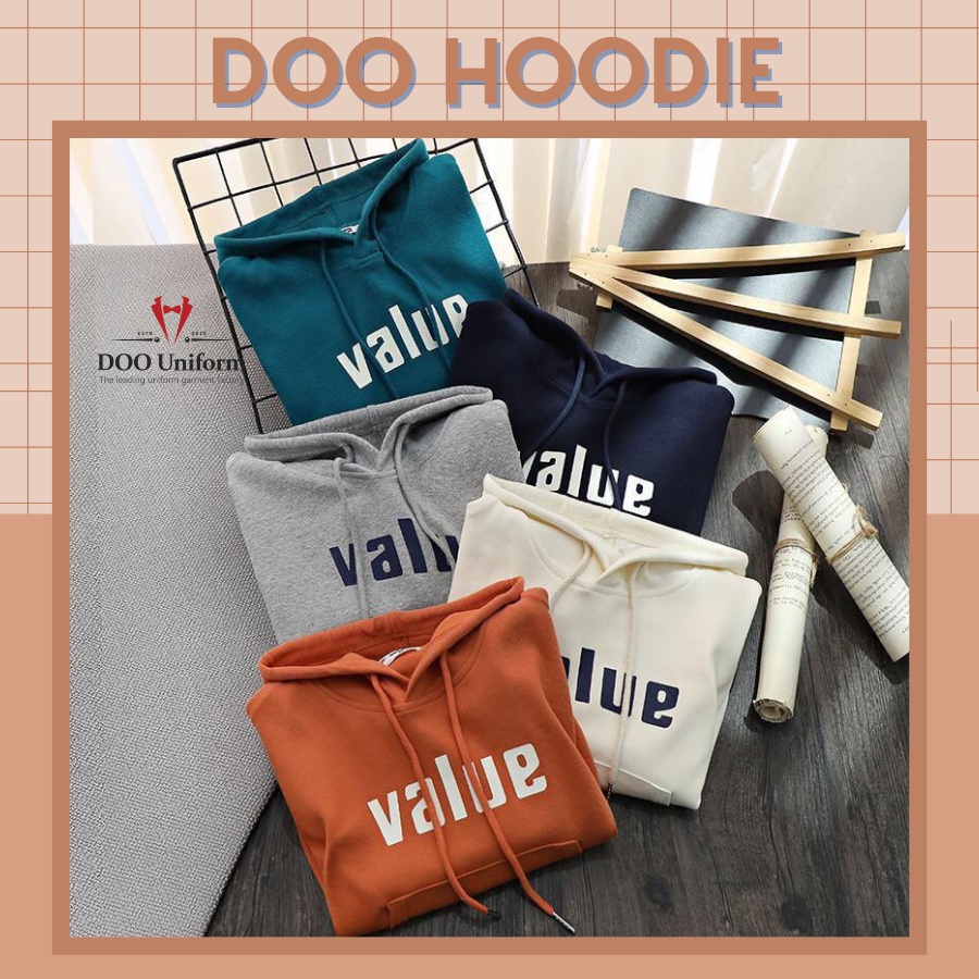 [DOO HOODIE] Áo Hoodie Nam In Chữ Value