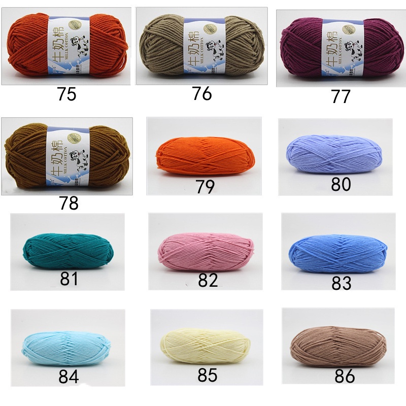 Cuộn len cotton sữa mịn màng đan móc thủ công mã 51-86