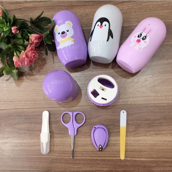 Bộ bấm móng tay cho bé, 4 chi tiết, bấm móng tay, móng chân cho trẻ sơ sinh, an toàn cho bé