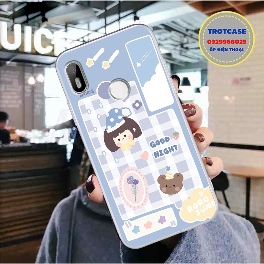 Ốp lưng Vsmart Live/Joy1/Joy 1 Plus/Joy 2 Plus/Active 1/Active 3/Joy 3 dẻo trong in hình - Cô bé và gấu xinh