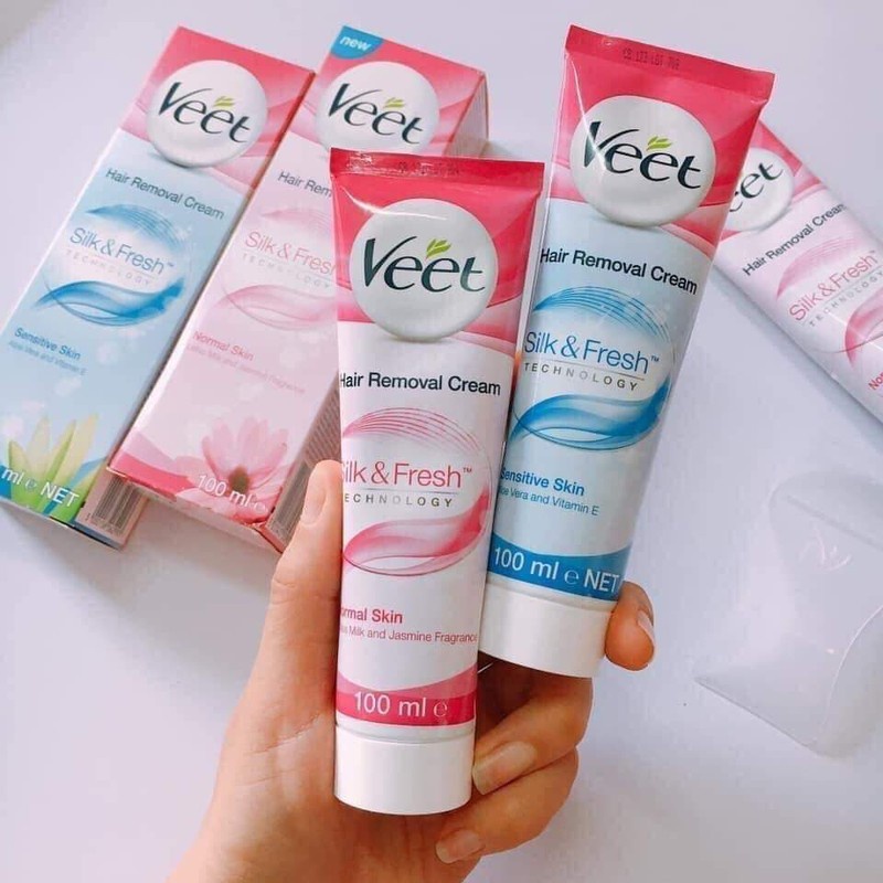 Kem Tẩy Lông Veet Silk Fresh 100ml Nhập Khẩu Chính Hãng Từ Pháp, Hiệu Quả Tức Thì, An Toàn, Không Đau Rát