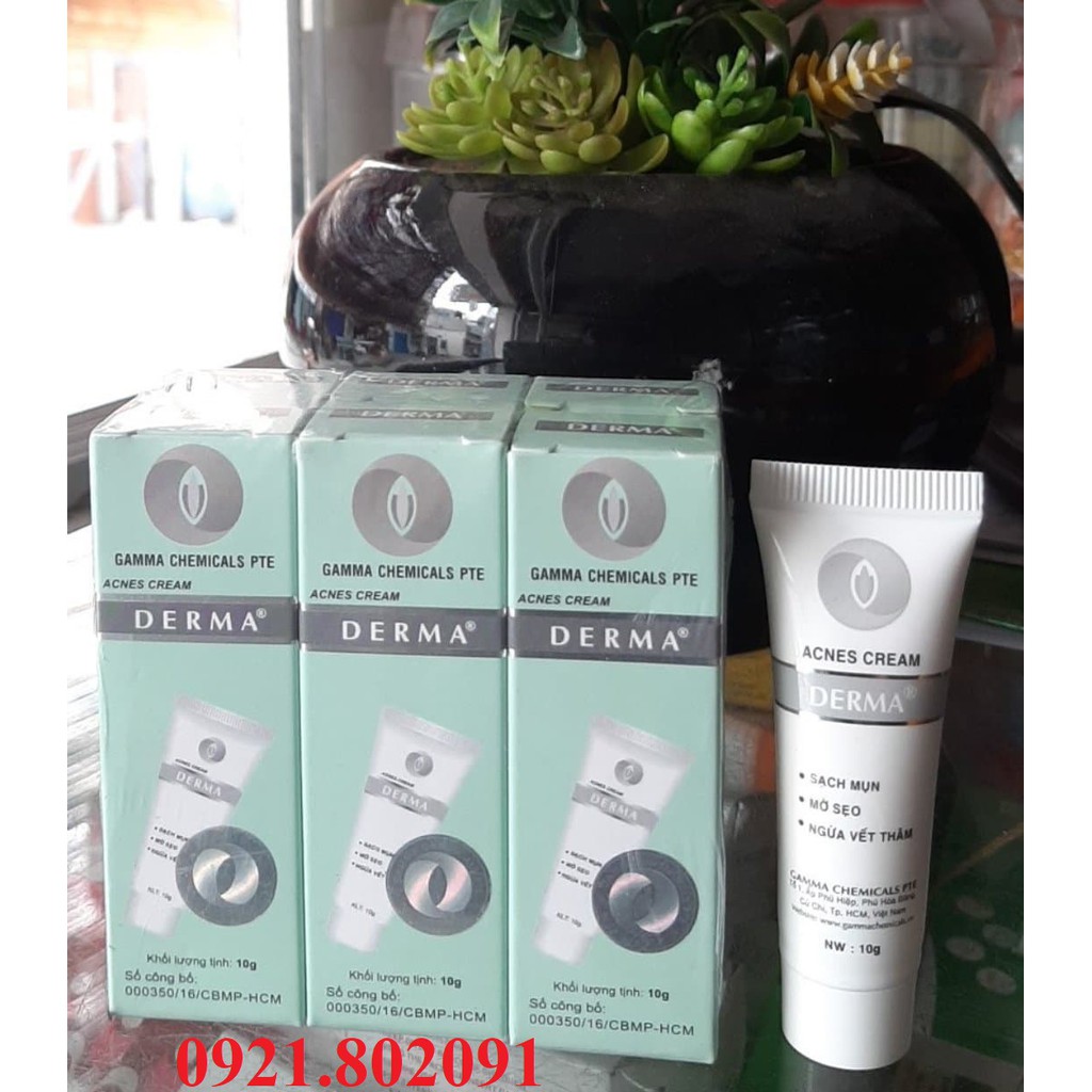 derma xanh kem bôi mụn thâm tube 10gr demar