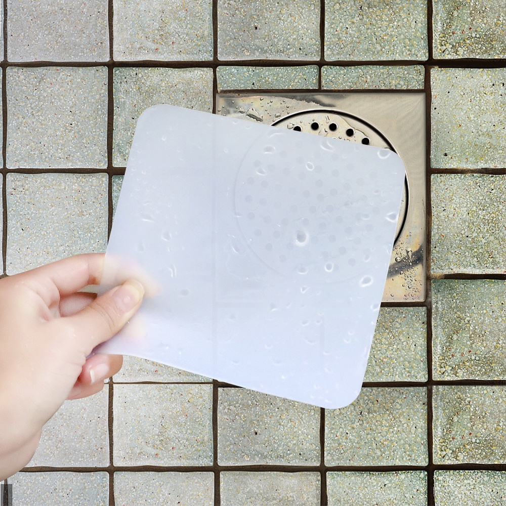 1 Miếng Đệm Silicon Hình Vuông Trong Suốt Chặn Lỗ Thoát Nước Bồn Rửa Chén Nhà Tắm