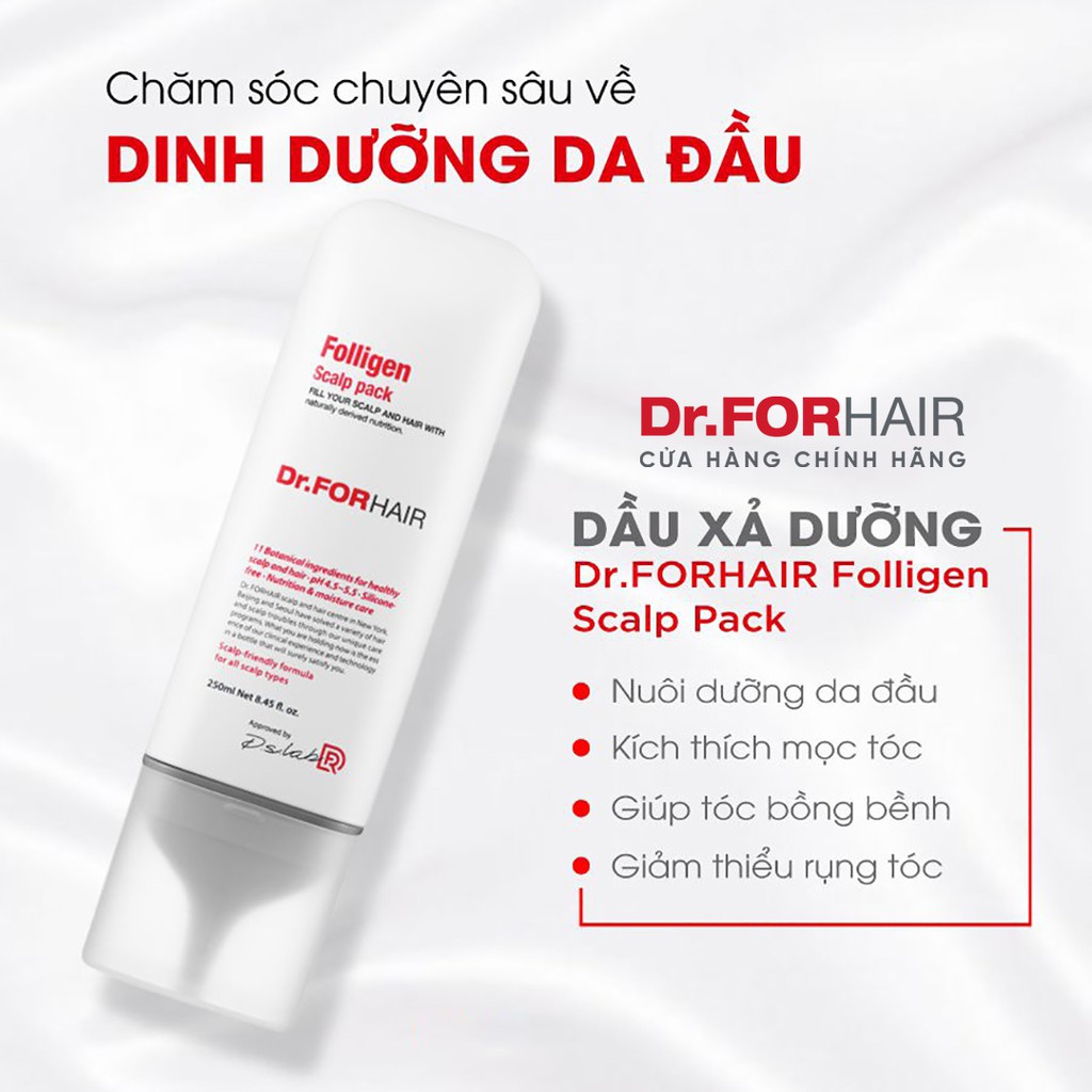 Dầu xả dưỡng tóc suôn mượt Dr.FORHAIR/Dr For Hair Folligen Scalp Pack 50ml/250ml