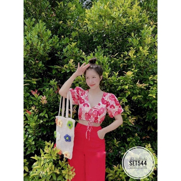 BIGSIZE Set quần áo hoa SET544