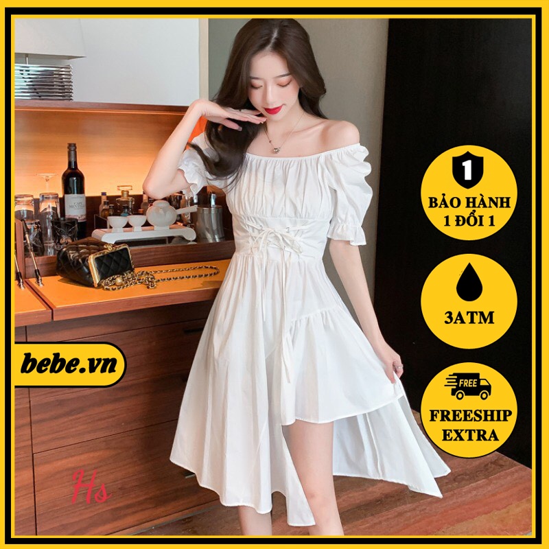 [ HOT ] Váy Chữ A Dáng Dài Eo Đan Dây Lệch Váy Xòe Xẻ Tầng Chất Thô - M124 | BigBuy360 - bigbuy360.vn