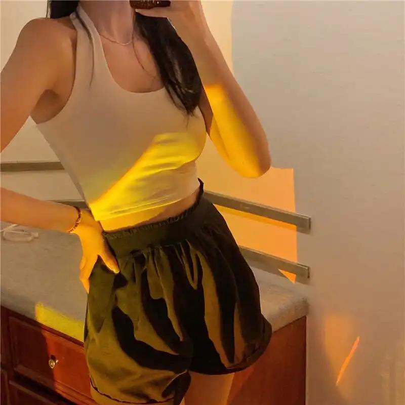 COZOK Áo sát nách màu trơn kiểu Hàn Quốc gợi cảm