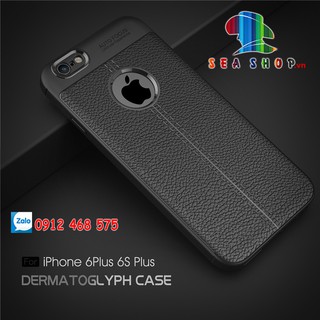 Ốp lưng iphone 6 plus / 6s plus vân da cao cấp auto focus