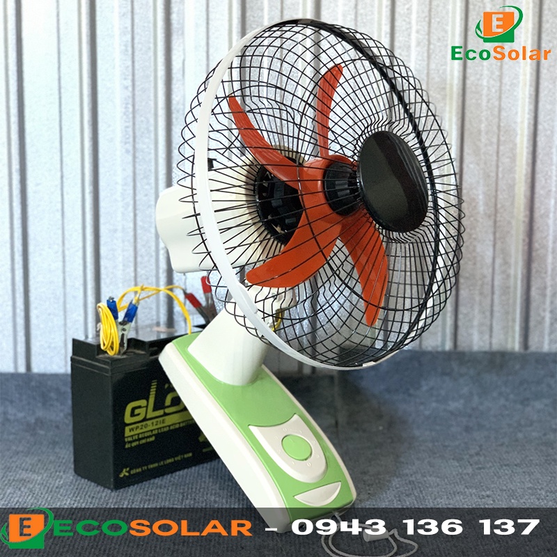 Quạt treo tường kẹp bình 12V - Có Kẹp