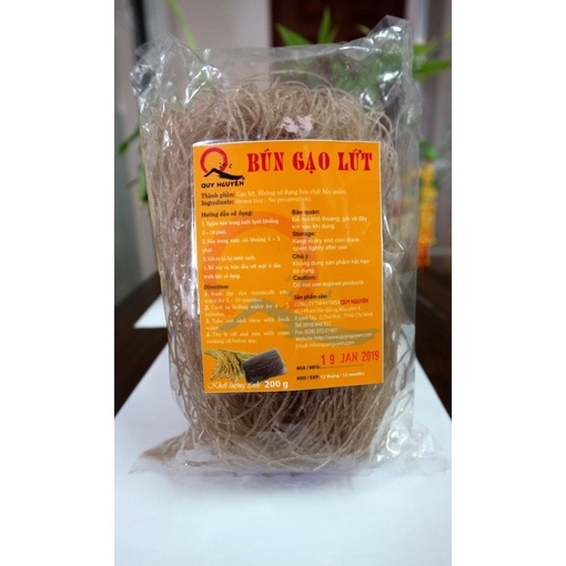 Bún gạo lứt Thực Dưỡng  Quy Nguyên Thầy Tuệ Hải 200gram