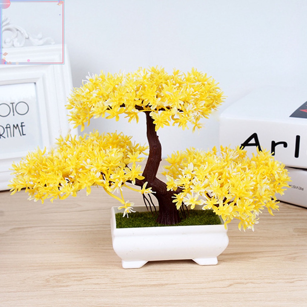 Chậu Hoa Giả Bằng Nhựa Để Bàn Trang Trí Nhà Cửa