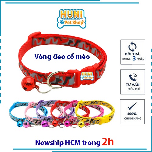 Vòng cổ cho mèo CỠ SM BẢN 1CM- vòng cổ cho chó nhỏ dễ thương có chuông lục lạc cao cấp giá hợp lý - Huni Petshop