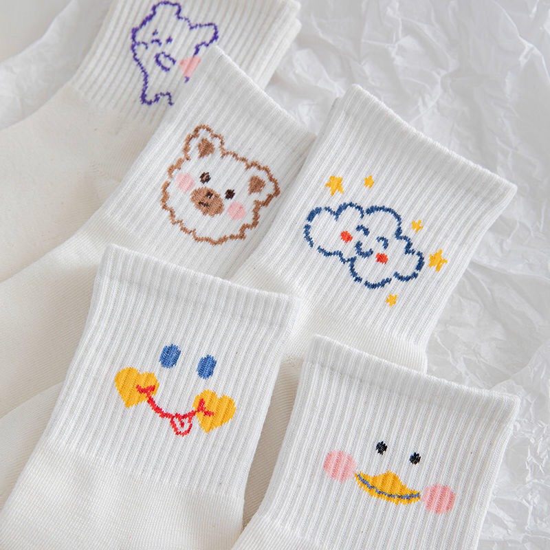 Tất nữ cổ cao dễ thương Hàn Quốc trắng cute CAMILA T14