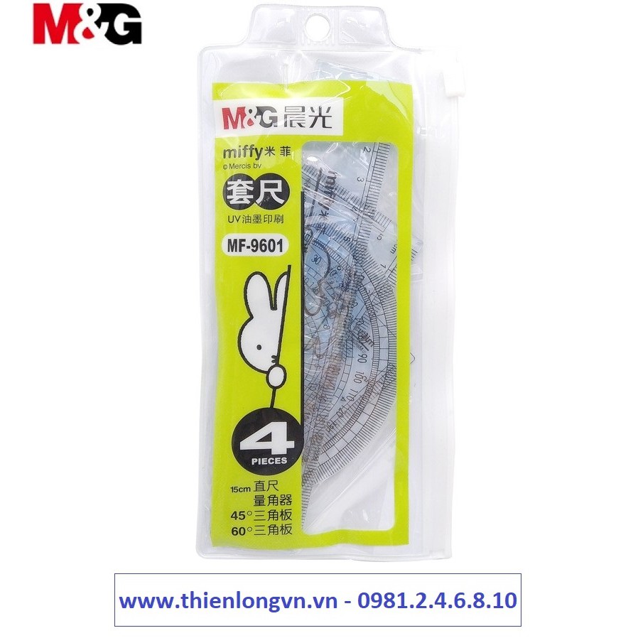 Thước bộ eke 4 sản phẩm M&G MF9601
