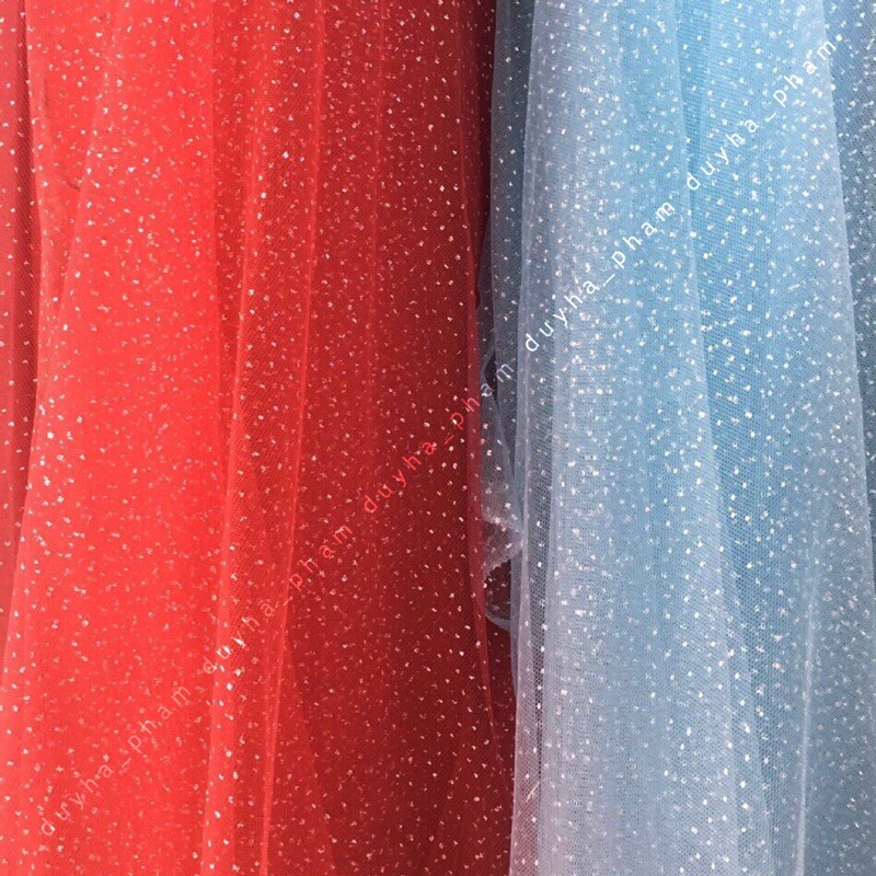 [HÌNH THẬT SP] ✨VẢI LƯỚI CHẤM KIM SA LI TI LẤP LÁNH✨