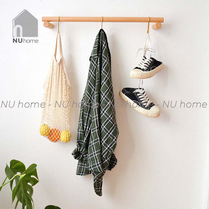 nuhome.vn | Thanh gỗ treo đồ, khăn - Jii, giá treo khăn đơn giản thiết phong cách hàn quốc dùng nhiều vị trí