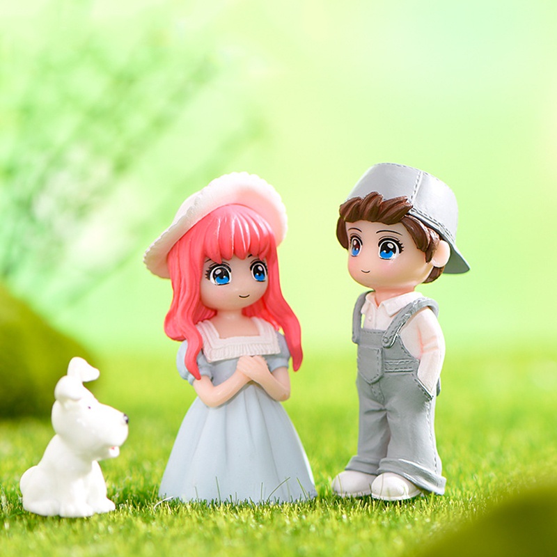 Set 2 Mô Hình Cặp Đôi Thu Nhỏ Xinh Xắn Dùng Để Trang Trí Vườn