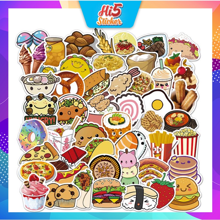 Sticker Hình Dán cao cấp Món Ăn Ngộ Ngĩnh ms#212