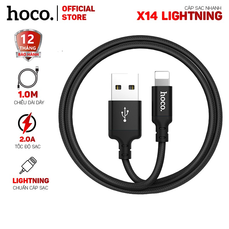 Cáp sạc nhanh Hoco X14 Lightning dành cho Iphone, Ipad | BigBuy360 - bigbuy360.vn