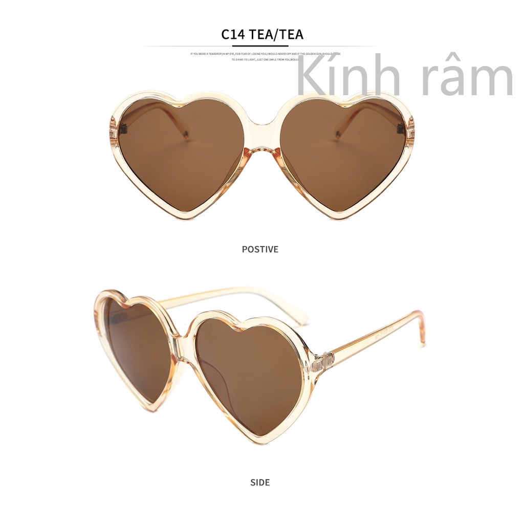 Kính mát hình trái tim bản to độc đáo cho nữ