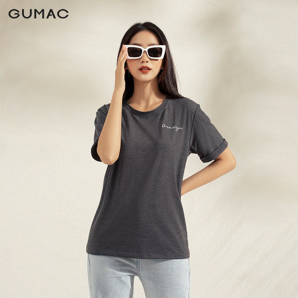 Áo thun nữ lai lật thêu GUMAC đủ màu, đủ size, thiết kế basic, năng động trẻ trung ATA1111 | BigBuy360 - bigbuy360.vn