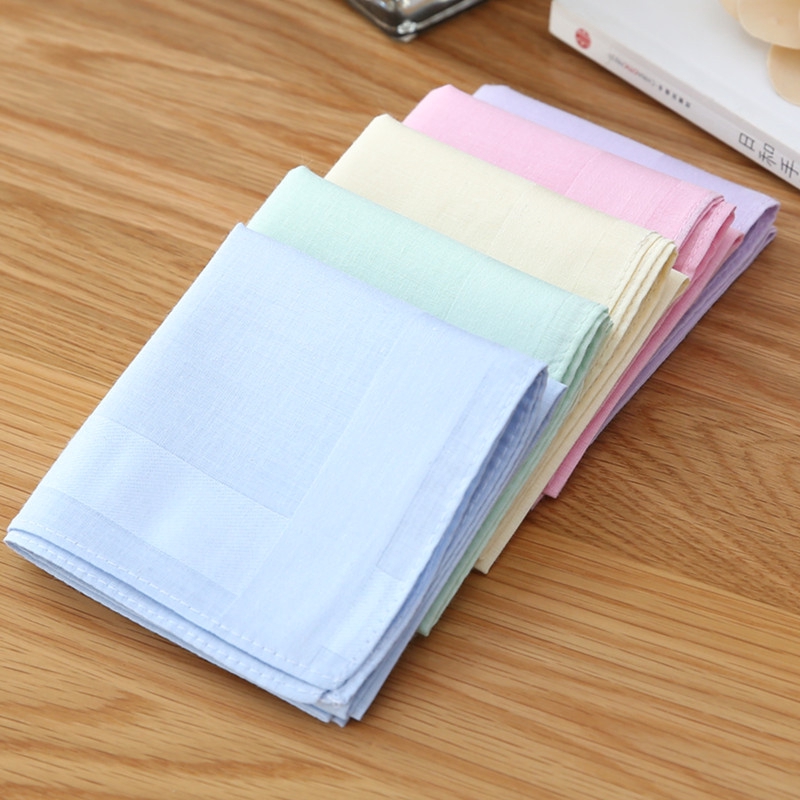 Khăn tay cotton màu trơn 40 * 40cm cho nữ
