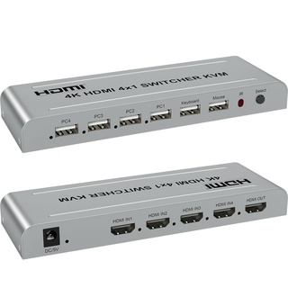4k 4x1 hdmi kvm switch 4 trong 1 out 4k 30hz 4 cổng hdmi usb kvm switcher màn hình chuyển đổi video cho 4 pc chia sẻ 1 bộ bàn phím chuột màn hình cho pc loptop to tv monitor máy chiếu