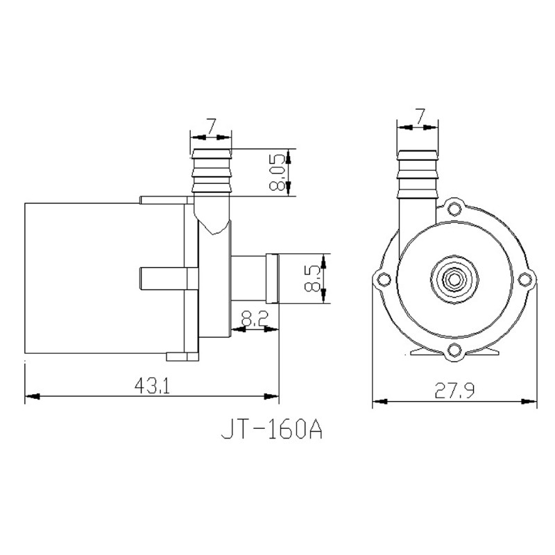 Máy bơm nước chìm động cơ không chổi than DC 6-12V 200l / H
