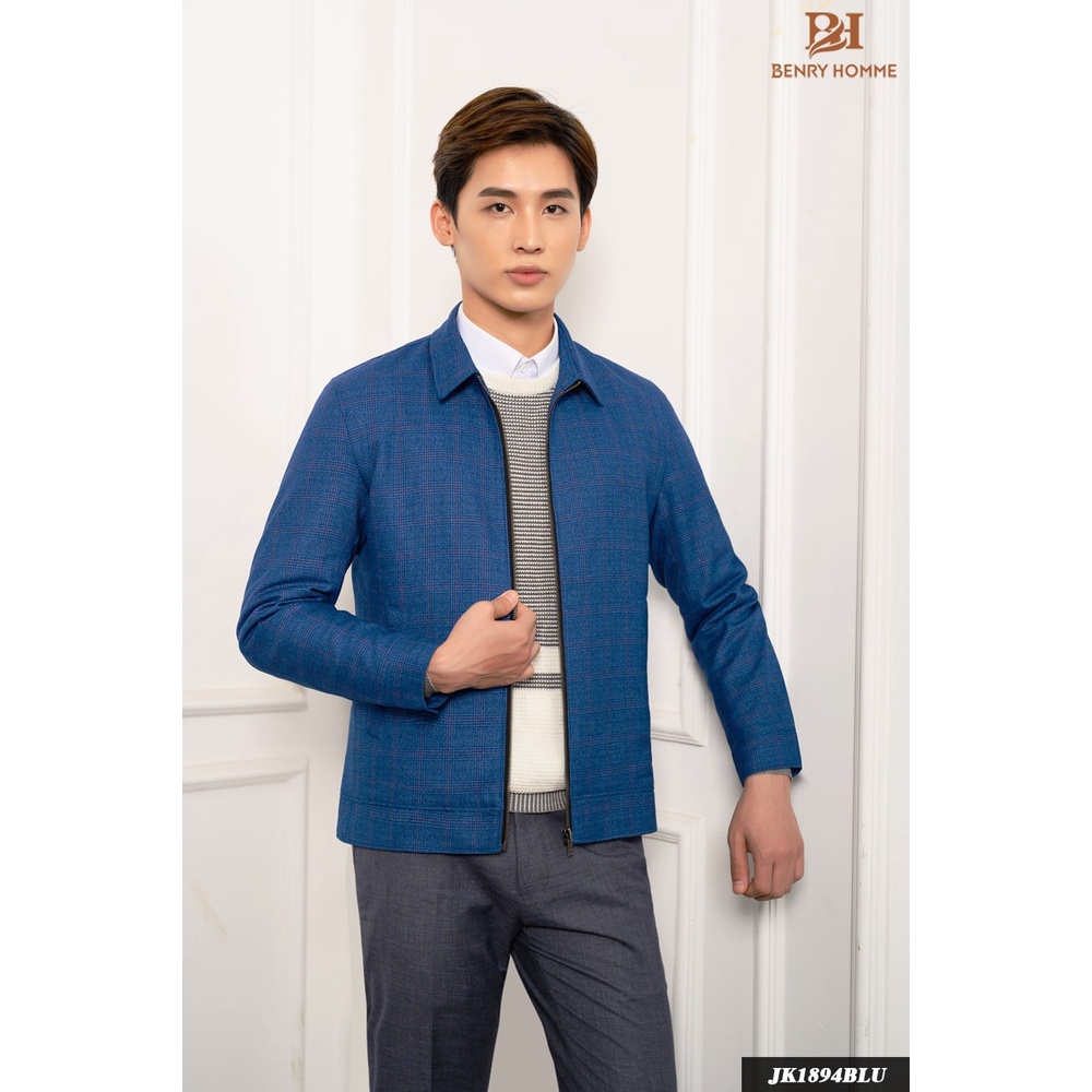 Áo khoác Nam Benry Homme, Chất liệu dạ lông cừu mỏng Lỳ, bề mặt vải mịn, Sản Phẩm Chính Hãng Hàn Quốc