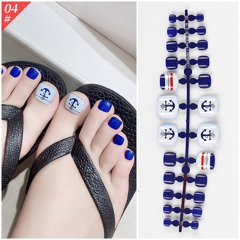 [Hàng mới về] Set 24 móng chân giả kèm keo và dũa móng