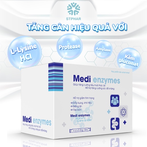 Thực phẩm hỗ trợ tăng cân Medi Enzymes STPHAR, nguyên liệu nhập khẩu từ Hoa Kỳ