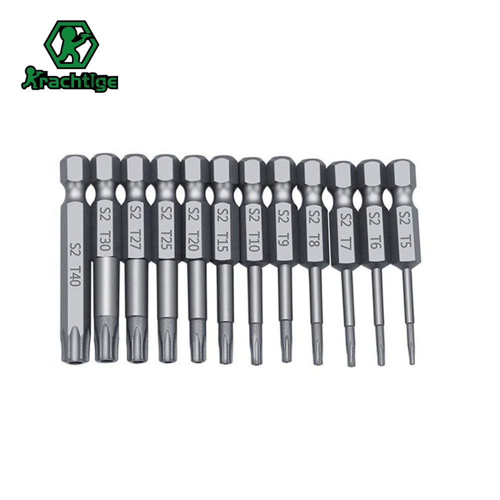 Bộ Mũi Khoan T5 T6 T7 T8 T9 T10 T15 T20 T25 T27 T30 T40 Torx Đầu Lục Giác 1/4