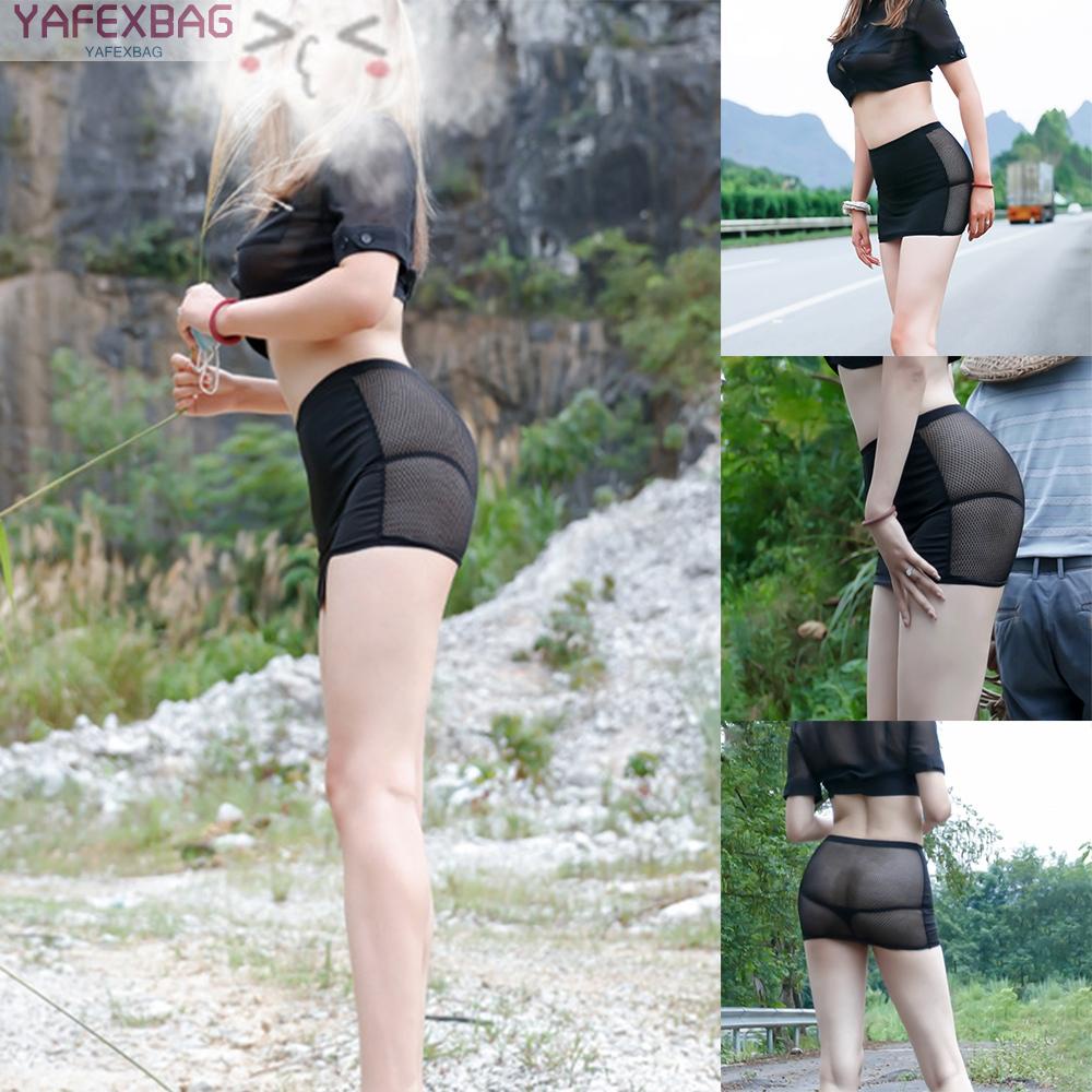 Sexy Women Short Mini Skirt Lingerie See Through Fishnet Skirts Bodycon Clubwear