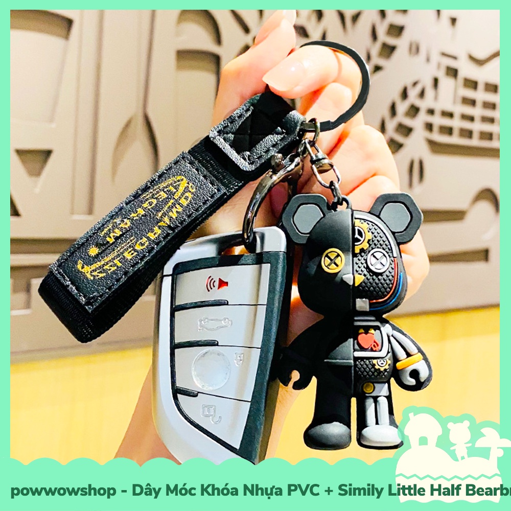 [Sẵn VN - Hỏa Tốc] Dây Móc Khóa Nhựa PVC + Simili Mẫu Gấu Bearbrick Little Half Anatomy