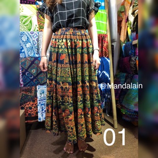 [ẢNH THẬT] Chân váy Thổ cẩm Đuôi công Mandala Ấn Độ 100% cotton sỉ và lẻ
