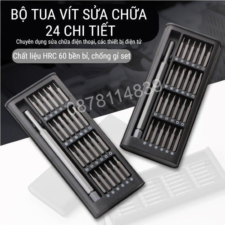 Bộ Tua Vít mini Nam Châm 24 Chi Tiết Dùng Sửa Chữa Đồ Điện Tử, Điện Thoại, Gia Dụng - Tô vít đa năng Tiện Dụng [DC1]