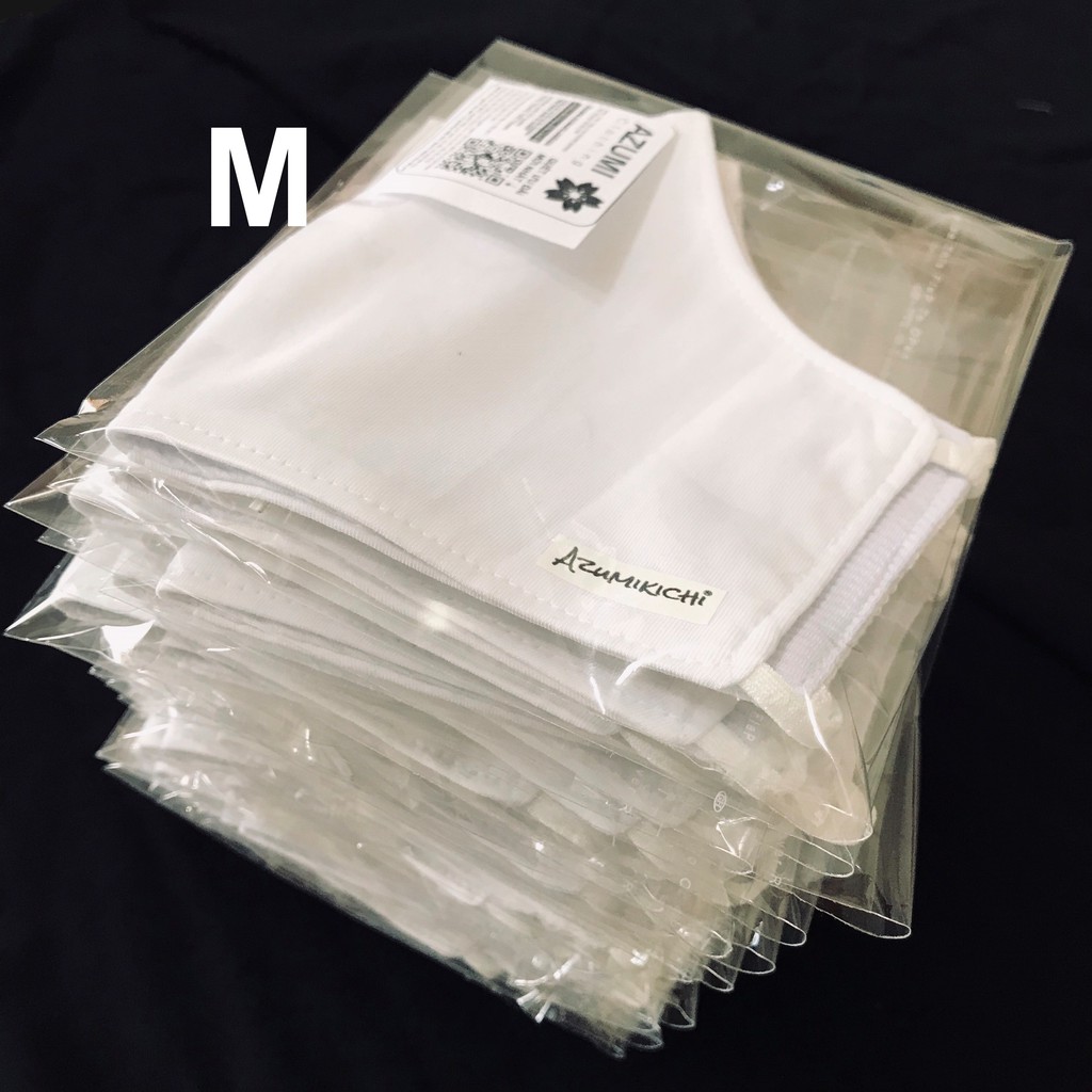 Khẩu trang màu trắng BÁN SỈ Combo 100 cái Khẩu trang vải size M chính hãng Azumikichi