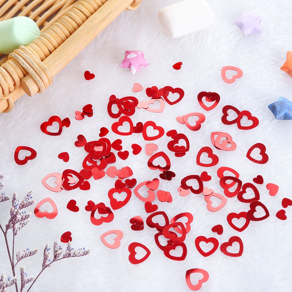 Túi 15g Hạt Kim Tuyến Hình Trái Tim Trang Trí