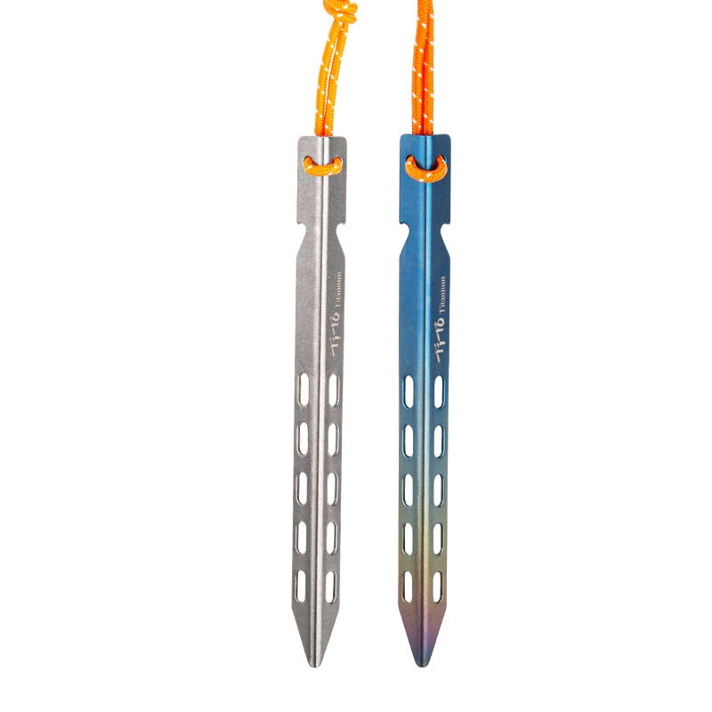 Set 6 Đinh Ghim Cố Định Lều Trại Hình Chữ V Bằng Titan