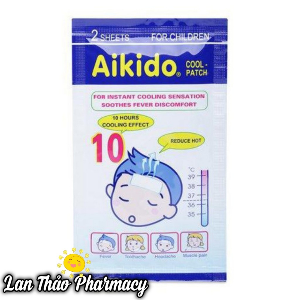 Miếng dán chườm lạnh - dán hạ sốt nhanh Aikido Gel Cool Patch (2 miếng/gói)