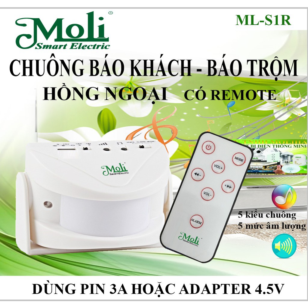 (CHUYÊN SỈ) CHUÔNG CHỐNG TRỘM, BÁO CÓ KHÁCH CẢM ỨNG HỒNG NGOẠI CÓ REMOTE (TẶNG KÈM PIN) (GIÁ RẺ)