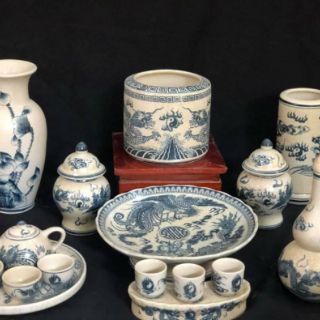 Bộ đồ thờ gia tiên men rạn đen