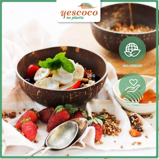 Bát Gáo Dừa Có Đế| YESCOCO XƯỞNG SẢN XUẤT